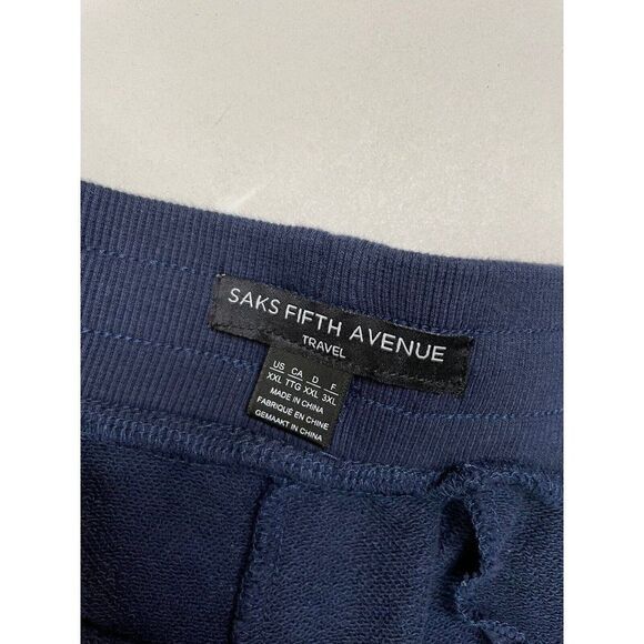 Saks Fifth Avenue Travel Collection Sweatpants Men XXL Blue NWT - Picture 5 of 6